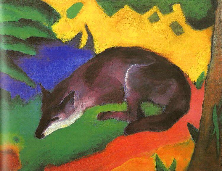 Franz Marc Blue Black Fox Sweden oil painting art